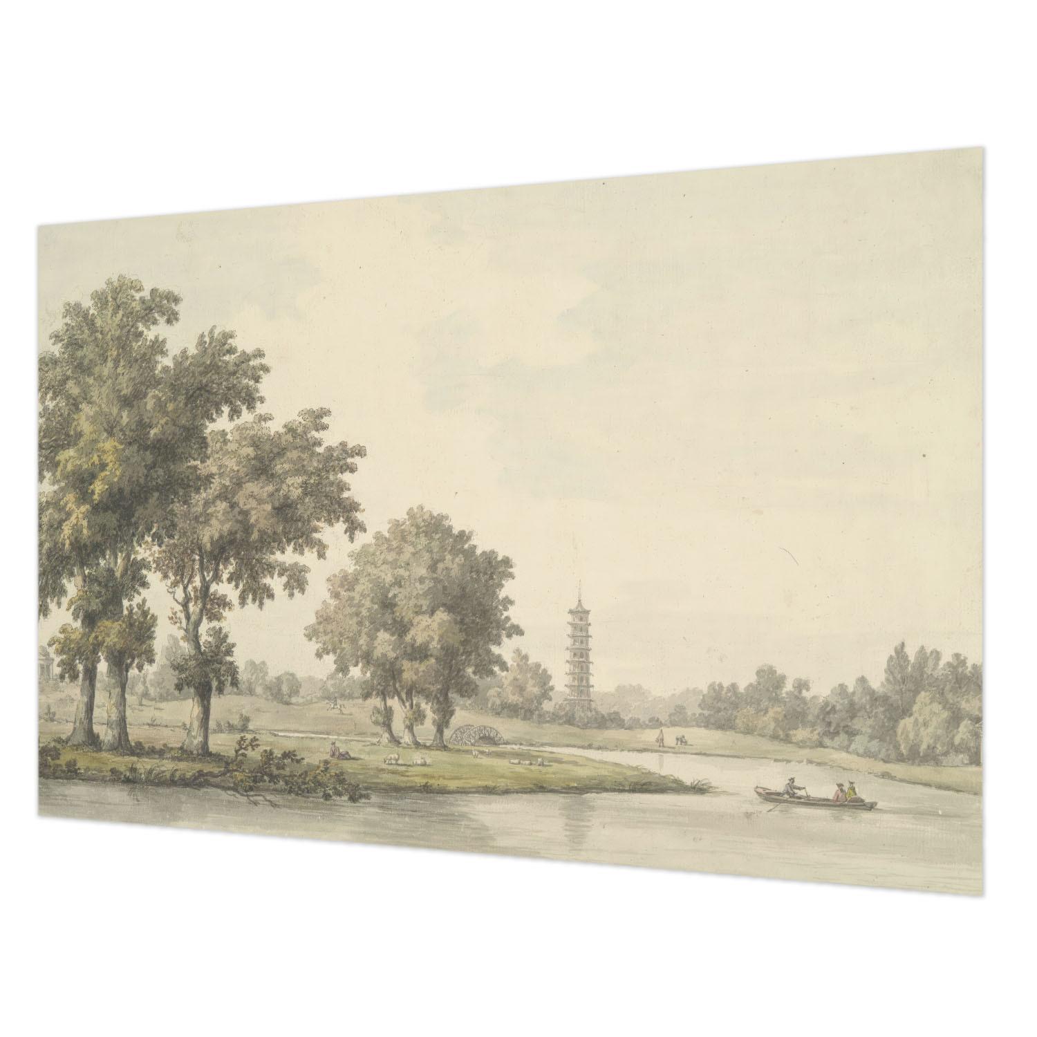 FOTOTAPETE 104x70 cm - Ein ruhiger Park - Grau, Textil (104/70cm) - Wallfluent