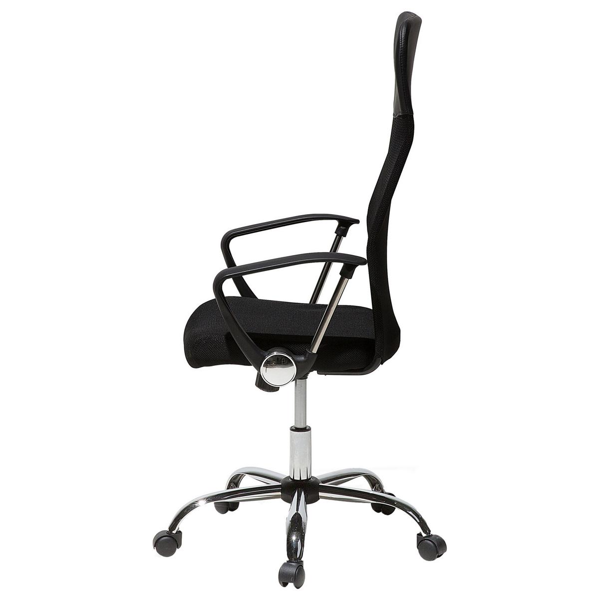 BÜROSTUHL Kunstleder Schwarz Design - Schwarz, Textil/Metall (50/117/49cm) - Beliani