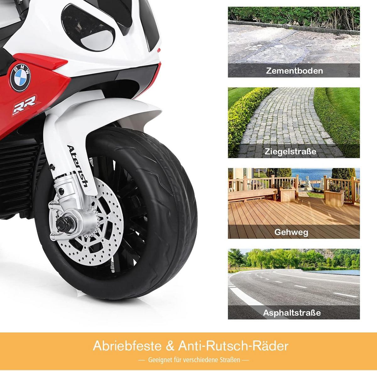 KINDERMOTORRAD BMW 6V Rot - Rot, Kunststoff (66/44/37cm) - COSTWAY