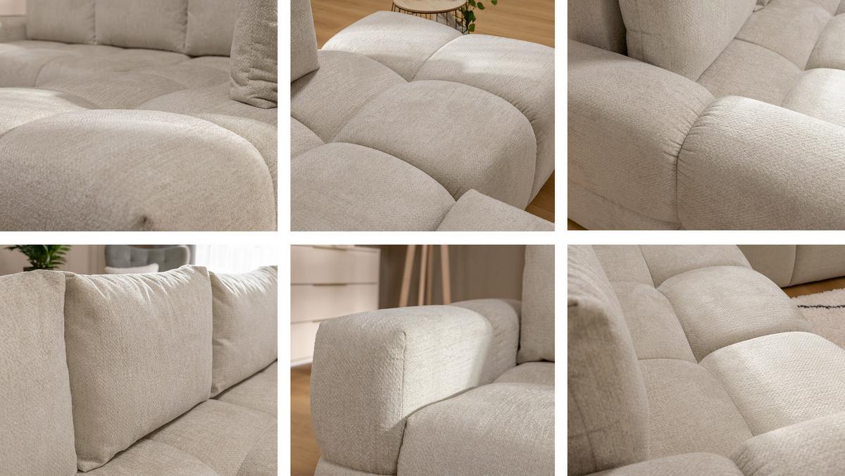 ECKSOFA Taremi - Schwarz/Naturfarben, Holz/Kunststoff (267/185cm) - MIRJAN24