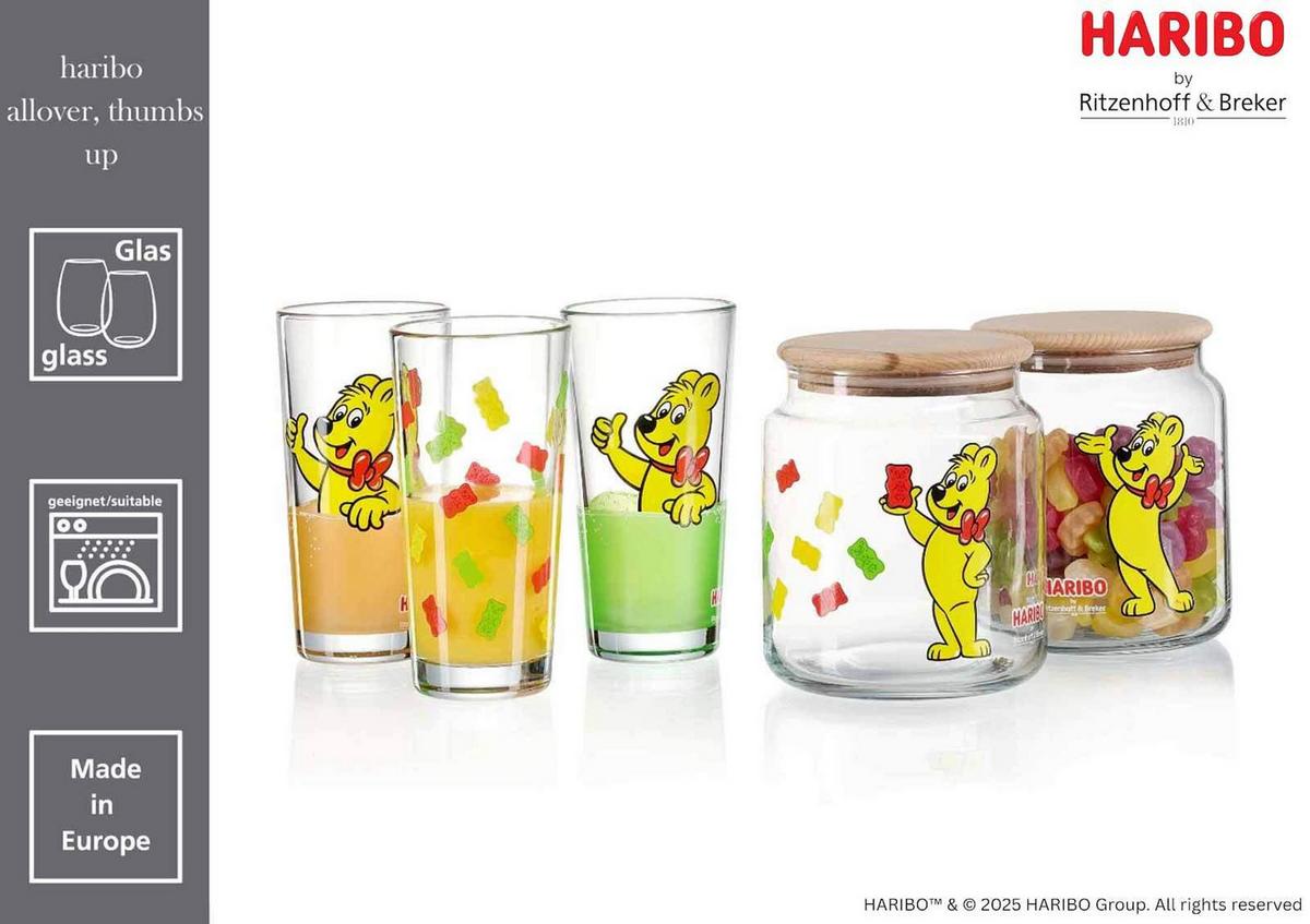 TRINKGLÄSER Haribo bunt 380 ml 6-tlg. - Multicolor, Glas (0.38L) - Ritzenhoff Breker