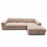 ECKSOFA L Form Corlu Braun 310/165/78 cm – stilvolle kleine Eckcouch Rechts - Schwarz/Braun, Kunststoff/Textil (165/310cm) - AX Living