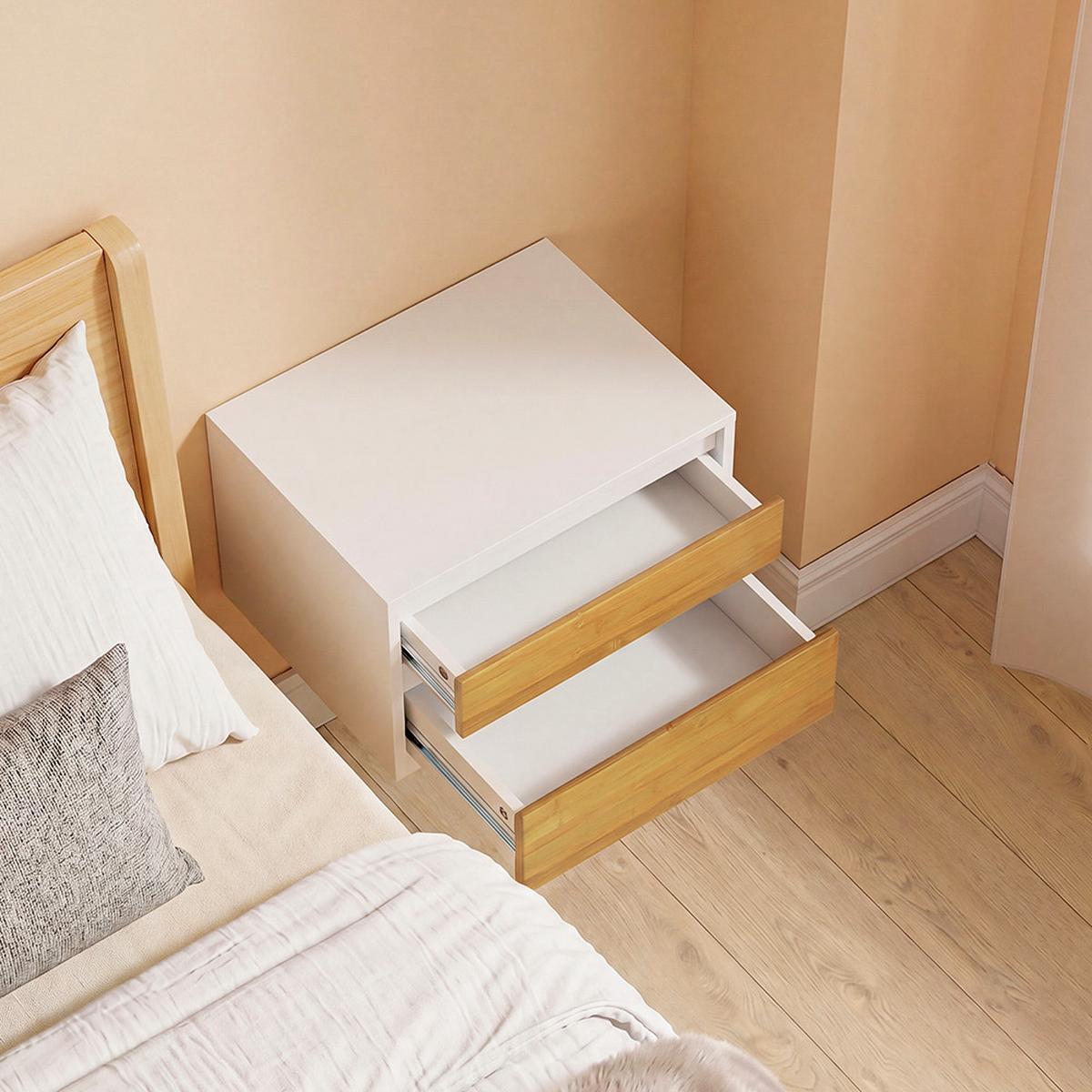 NACHTTISCH mit 2 Schubladen FBT175-E - Ahornfarben, Fell (40/26/30cm) - SoBuy