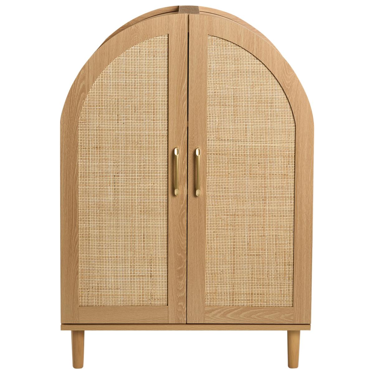 SCHUHSCHRANK Hellbraun Bicheno - Hellbraun/Braun, Holzwerkstoff (70/100/38cm) - Beliani