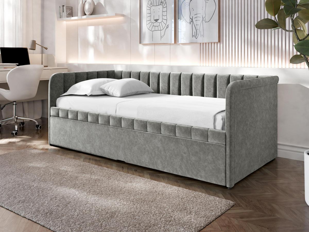 JUGENDBETT Nube - Dunkelgrau/Schwarz, Holz/Kunststoff (90/200cm) - MIRJAN24