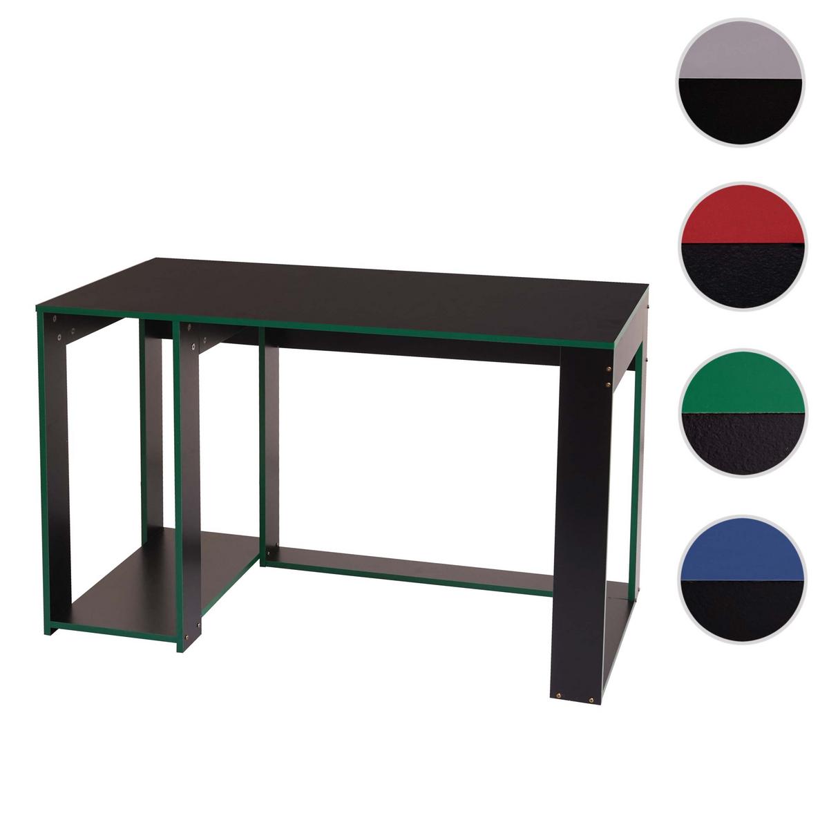 SCHREIBTISCH rechteck Schwarz, Grün - Schwarz/Grün, Holzwerkstoff (60/120/76cm) - MCW