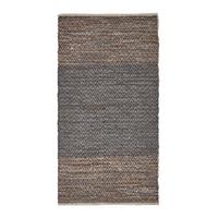 LEDERTEPPICH mit Webmuster 120/180 cm - Grau, Leder (120/180cm) - Homescapes