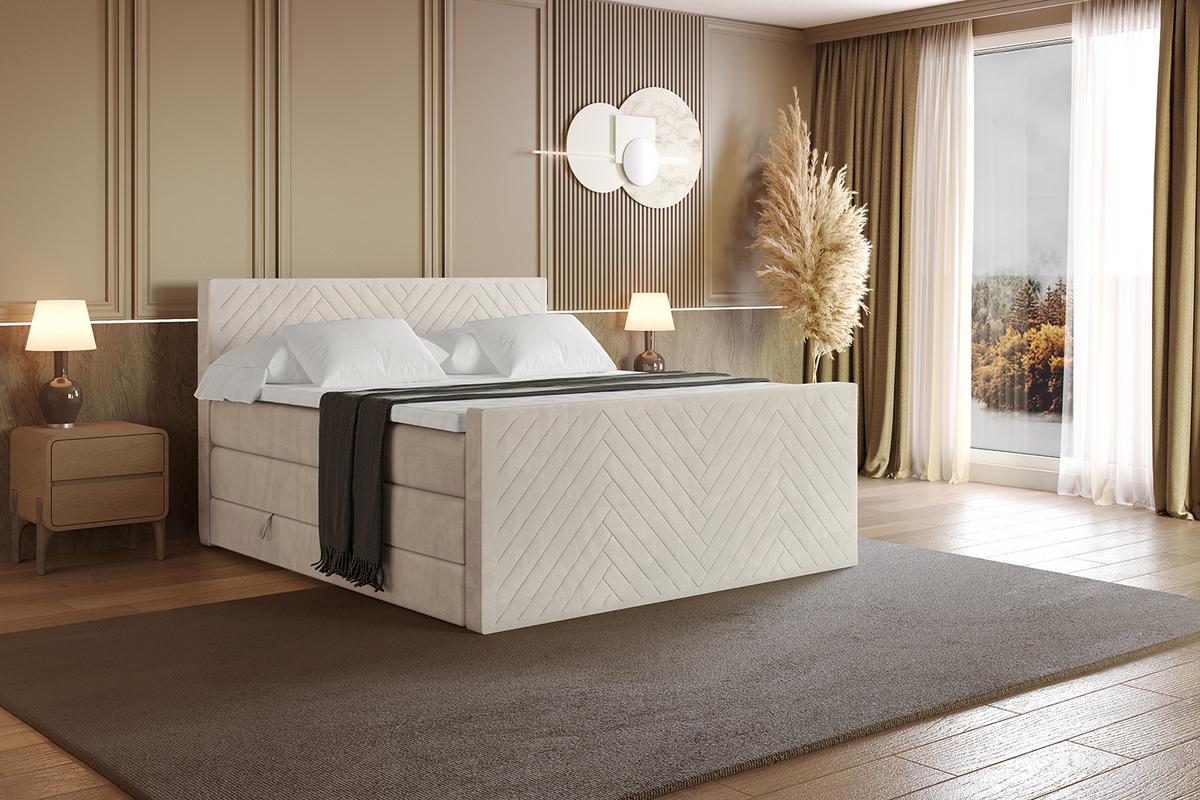 BOXSPRINGBETT mit Matratze und Lattenrost - VEXA-Z KING-120x200 - Beige Casablanca - Beige, Holzwerkstoff (120/200cm) - ALTDECOR