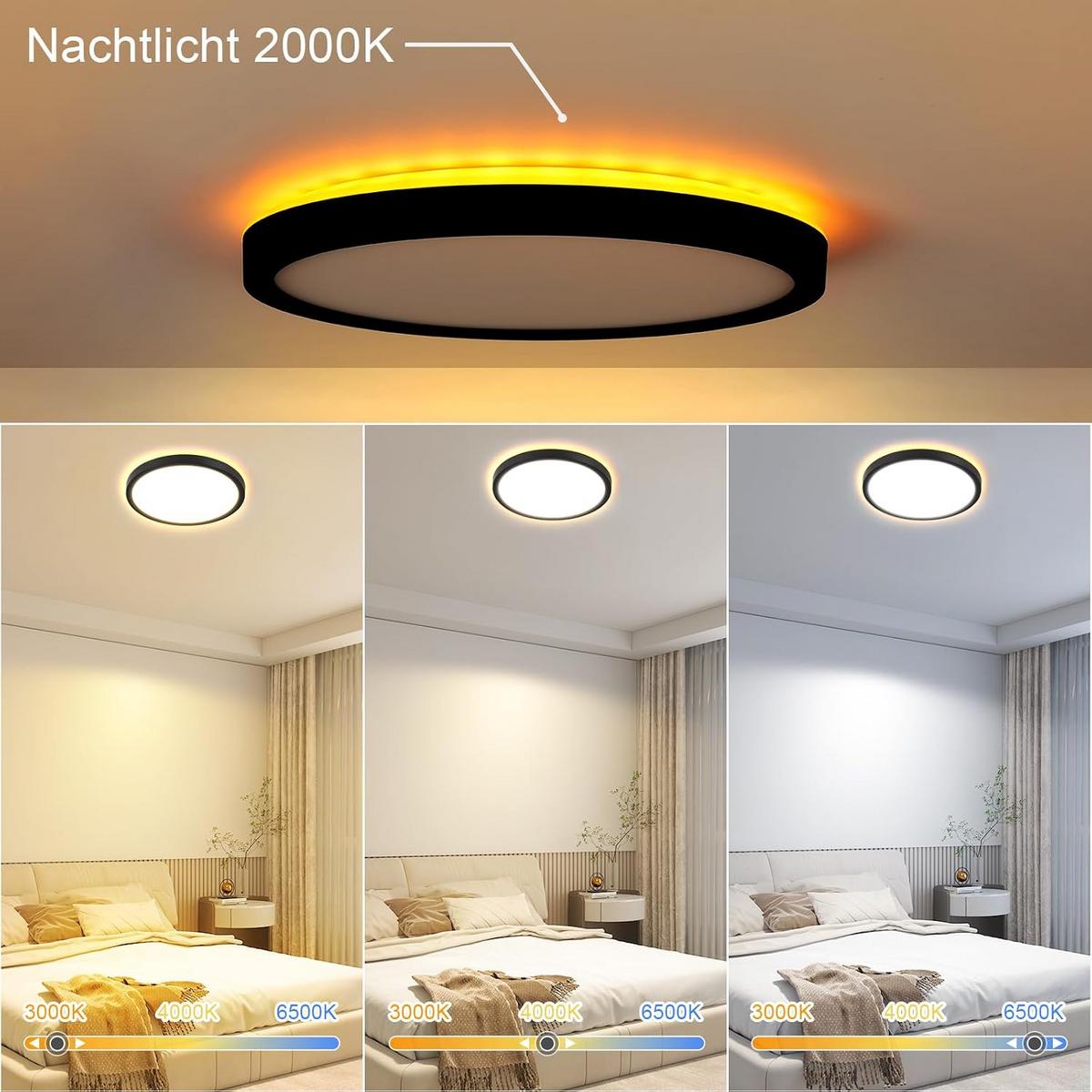 LED-DECKENLEUCHTE Dornwacht 22.0/2.6/22 cm - Schwarz, Kunststoff (22/22/2.6cm) - ZMH