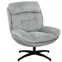 SESSEL Drehbar Loungesessel mit Wasserabweisend Chenille-Optik für Wohnzimmer - Schwarz/Grau, Textil/Metall (91/98/79cm) - HOMCOM
