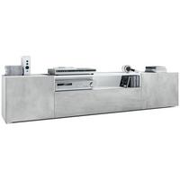 LOWBOARD Mogan Fronten in Beton Oxid Optik - Hellgrau, Holzwerkstoff (181/39/35cm) - Vladon