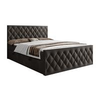 BOXSPRINGBETT INEZ II mit Bettkasten mit Topper 140x200 cm Royal Velvet 185 - Graphitfarben, Textil - Lookway