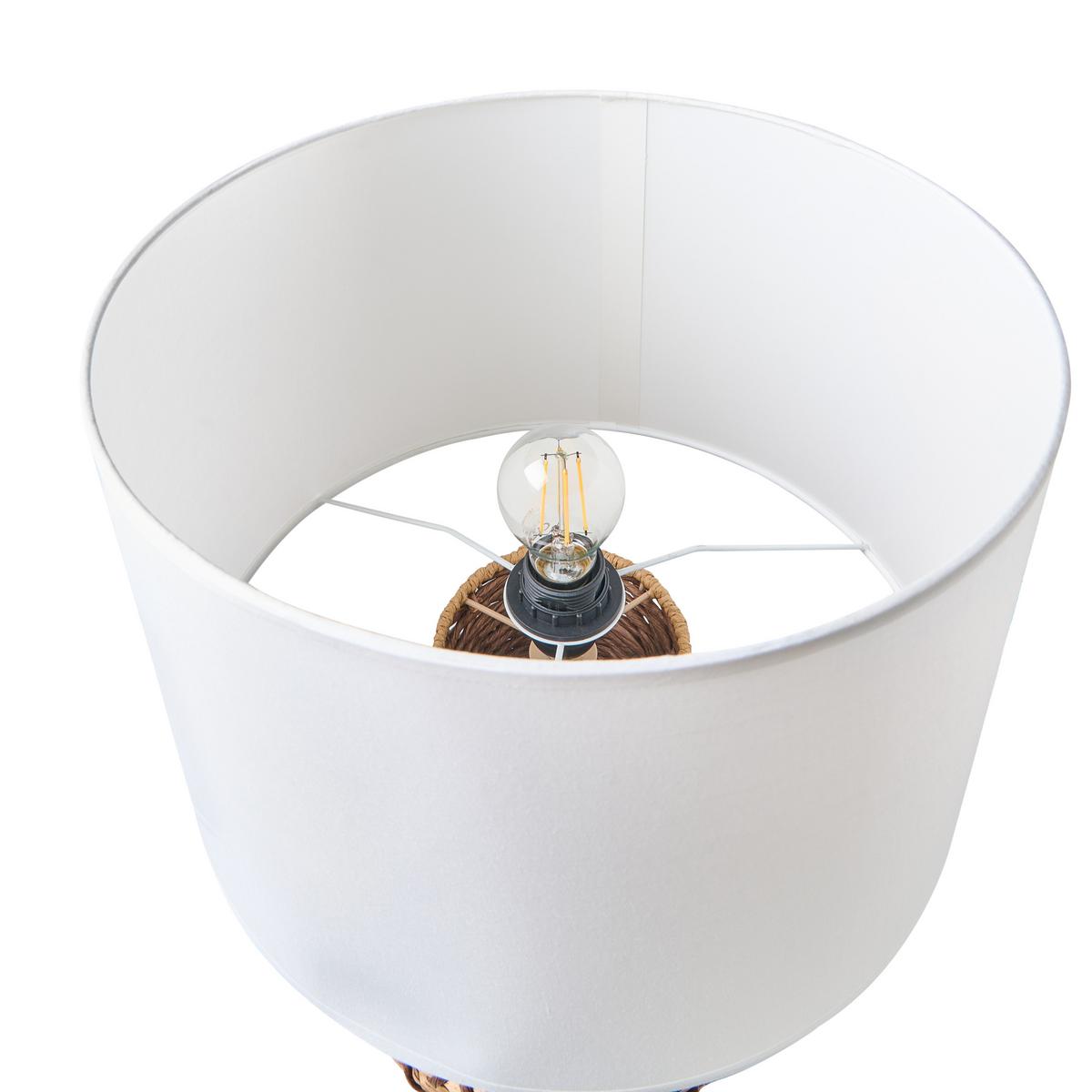 TISCHLAMPE Papierschnur Naturfarben Renard - Naturfarben/Braun, Papier (38/38/55cm) - Beliani