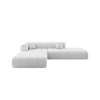 ECKSOFA Ottomane Links BILA-L 289x176x71 Hellgrau Bouclé - Silberfarben/Hellgrau, Holzwerkstoff/Kunststoff (176/289cm) - ALTDECOR