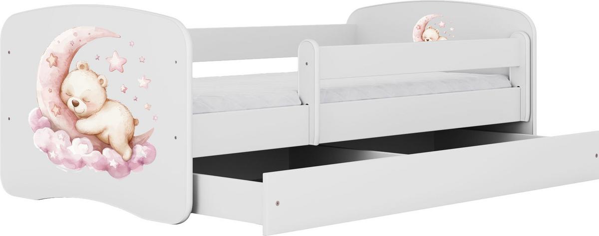 KINDERBETT Emily mit Schublade und Matratze, Weiß 80x180 cm - Roségold, Holzwerkstoff (180/80cm) - WFL GROUP