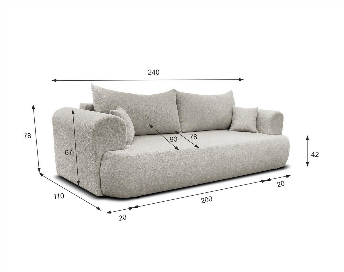 SCHLAFSOFA Anike Stoff Now Or Never - Waldgrün, Holzwerkstoff/Textil (240/78/110cm) - Fun Möbel