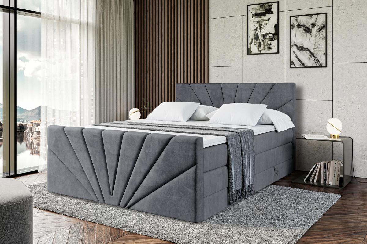 BOXSPRINGBETT MILTIO-Z KING - 120x200 - H3/H4 - Dunkelgrau - Dunkelgrau, Holzwerkstoff (120/200cm) - ALTDECOR