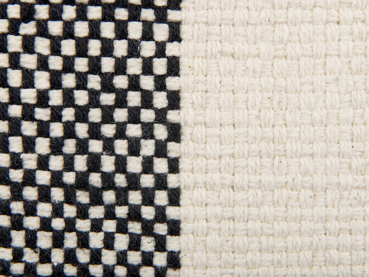 DEKOKISSEN 2er-Set Hellbeige 45/45 cm Laelia - Beige/Schwarz, Naturmaterialien (45/45cm) - Beliani