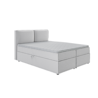 BOXBETT Eclipse 160/200 cm Silber Luxusmicrofaser - Silberfarben/Schwarz, Holz/Kunststoff (160/200cm) - S-Style Möbel