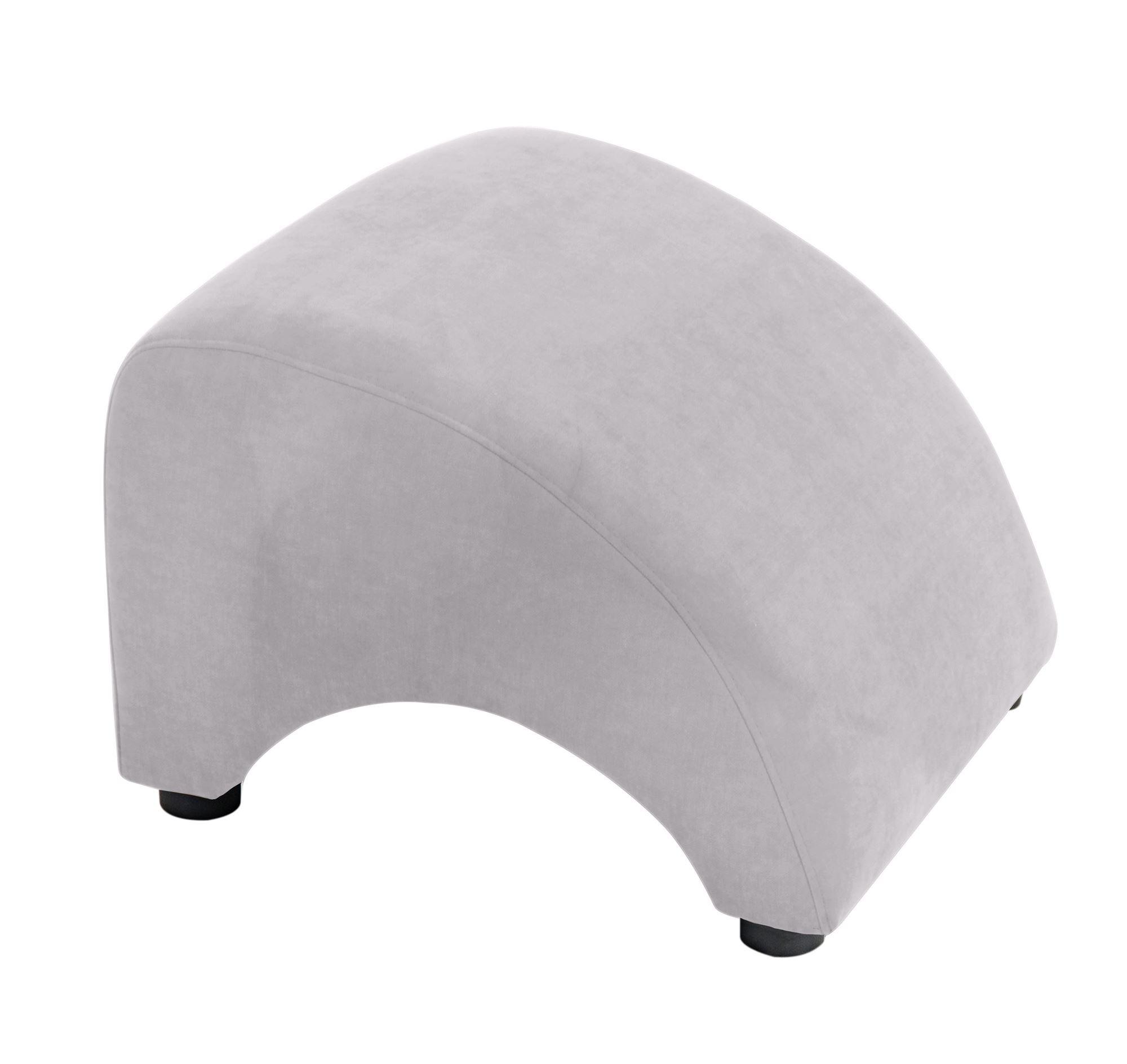 POLSTERHOCKER Kajsa Velourstoff silber - Silberfarben, Kunststoff (52/37/54cm) - 58aufmkessel