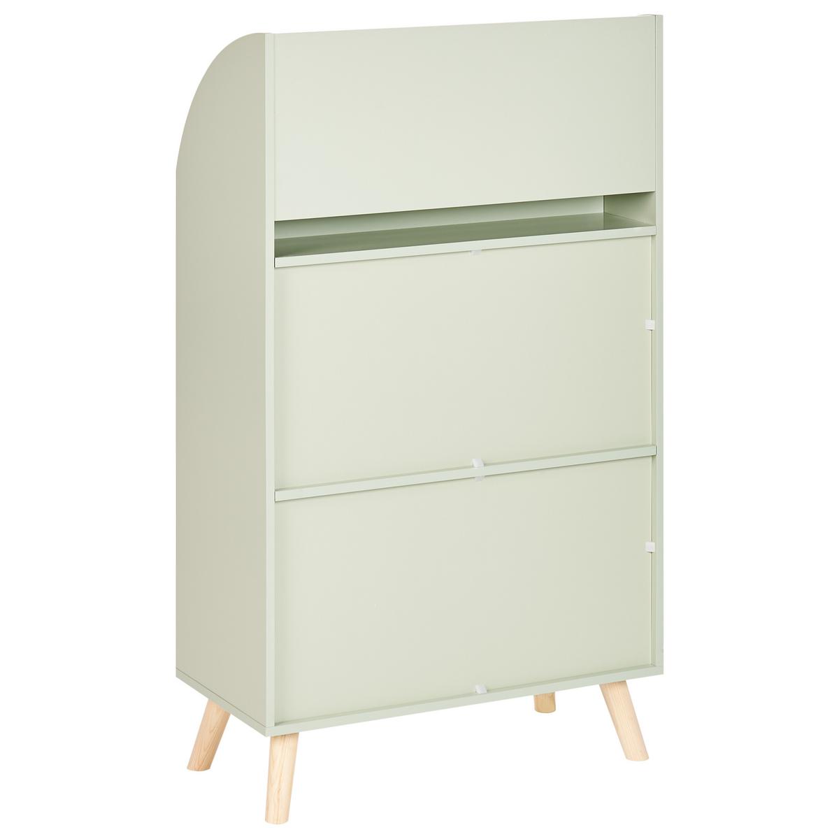 BÜCHERREGAL mit 3 Ebenen 102 cm Hellgrün Liloet - Hellgrün/Braun, Holzwerkstoff (60/102/30cm) - Beliani