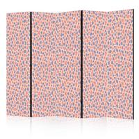 PARAVENT Akustik 5-tlg 225x172 cm Bunte Punkte - Rosa, Holz/Textil (225/172/3cm) - Muralo