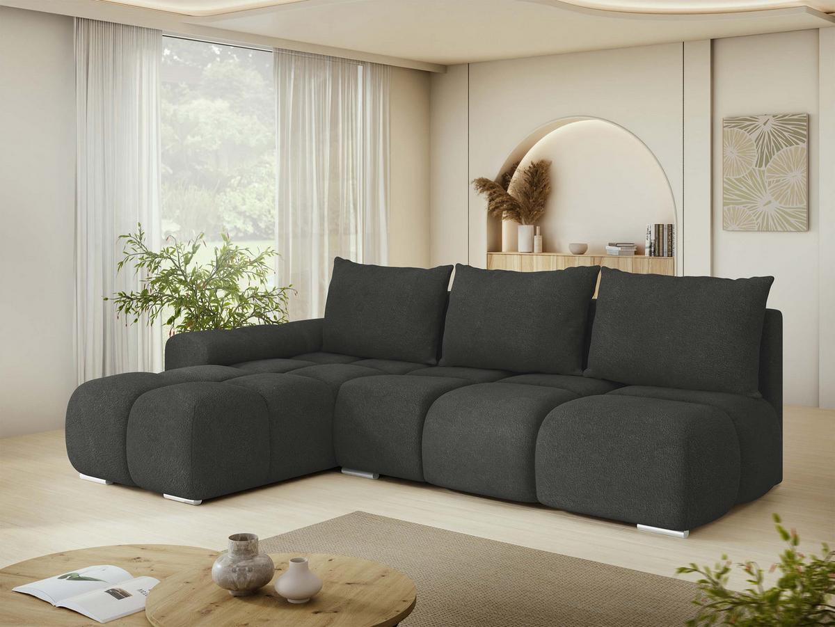 ECKSOFA Bestii, Seite: Links - Schwarz, Holz/Kunststoff (270/183cm) - MIRJAN24