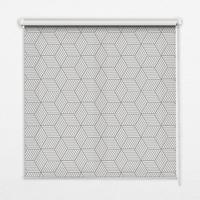 INNENROLLO - Fensterrollo - Rollo - 100x100 cm - 3D-Streifenquadrate - Grau, Kunststoff (100/100/0.5cm) - TULUP