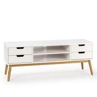 TV-ELEMENT Baku 1 Tür 2 Schubladen Weiß - Weiß, Holz (140/52/40cm) - VS Venta-stock