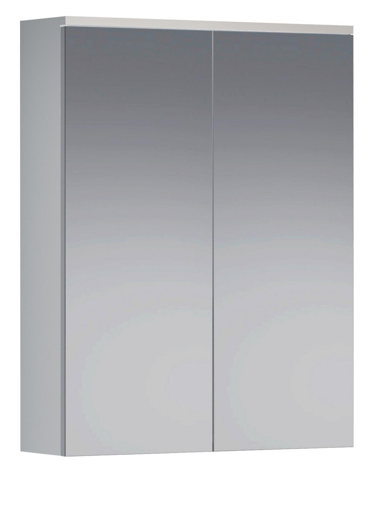 SPIEGELSCHRANK weiß 60 x 78 cm, Badschrank 2-türig - Silberfarben, Glas/Holzwerkstoff (60/78/18cm) - Top.Furn