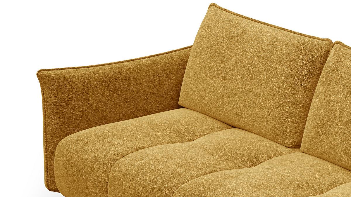 SOFA AERA 2,5-Sitzer, gelb - Gelb/Schwarz, Holz/Textil (187/89/96cm) - Wozimo
