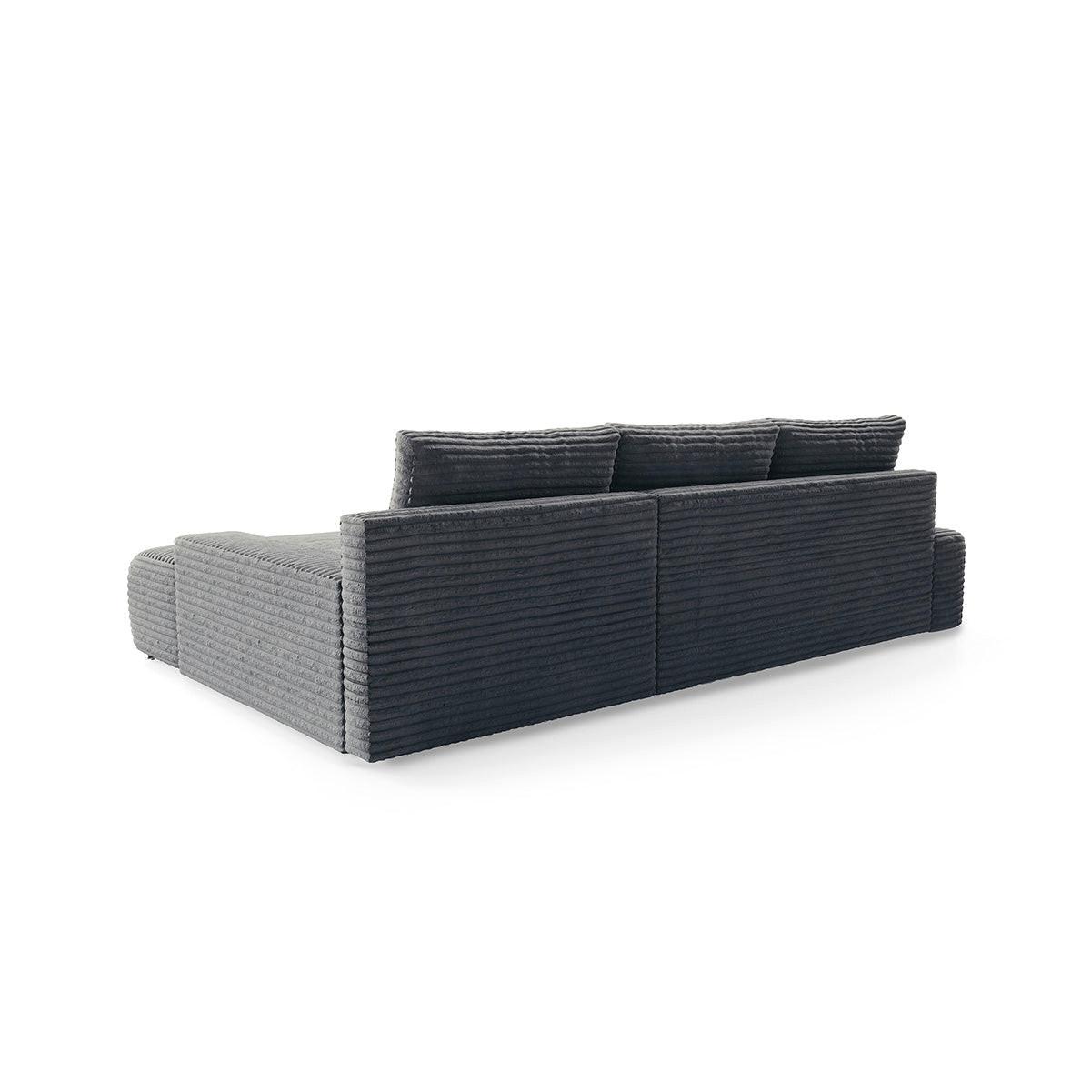 ECKSOFA Ivana 3 Sitzplätze Dunkelgrau - Grau, Holz (265/172cm) - Petits-meubles