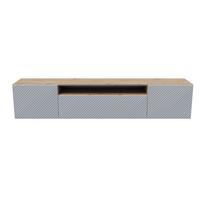 LOWBOARD CAVA 200/41/40 cm, Hängender TV-Schrank Eiche Artisan - Weiß/Eiche Artisan, Holzwerkstoff (200/41/40cm) - MASSENO
