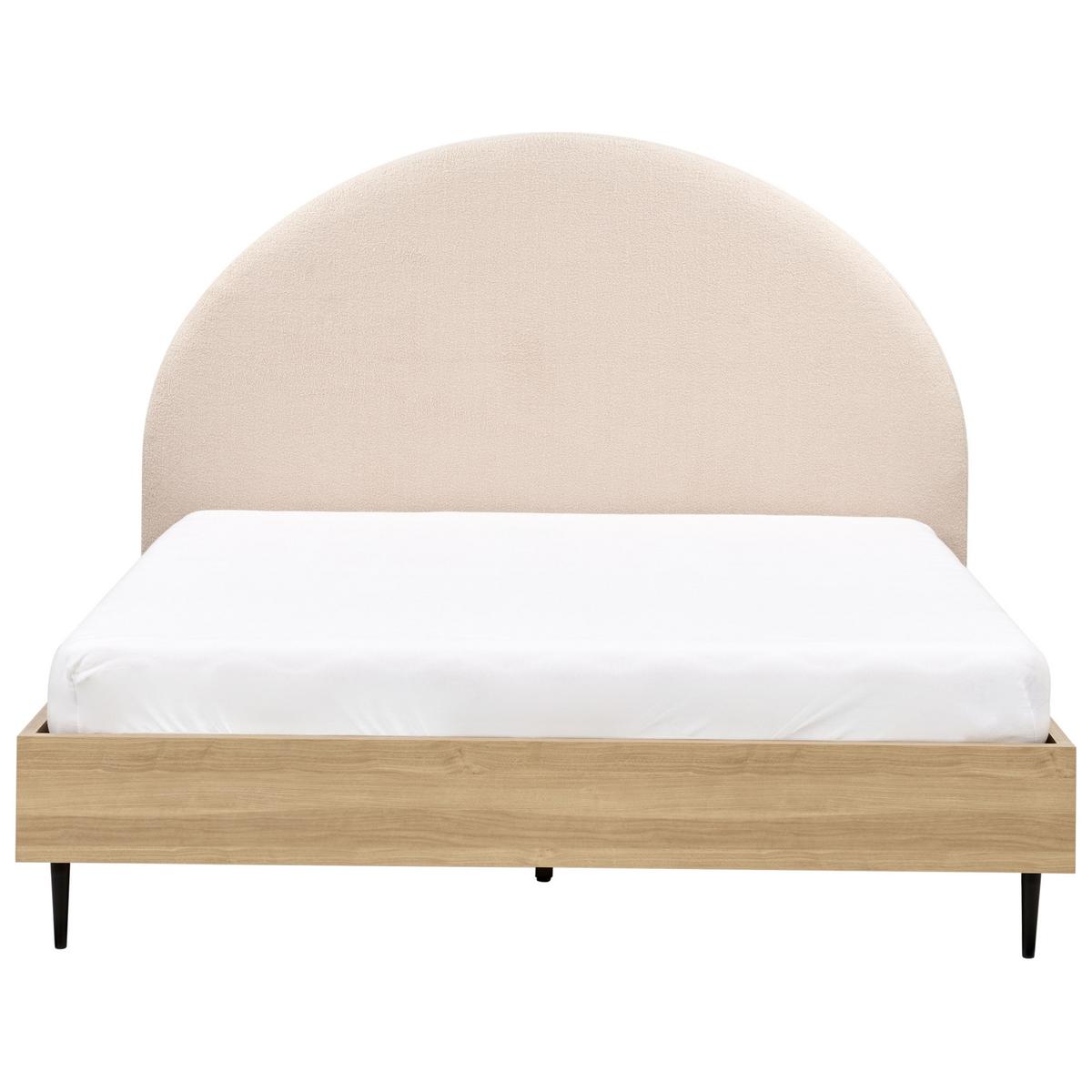BETT mit Lattenrost 160x200 cm Beige Millay - Beige, Textil (160/200cm) - Beliani