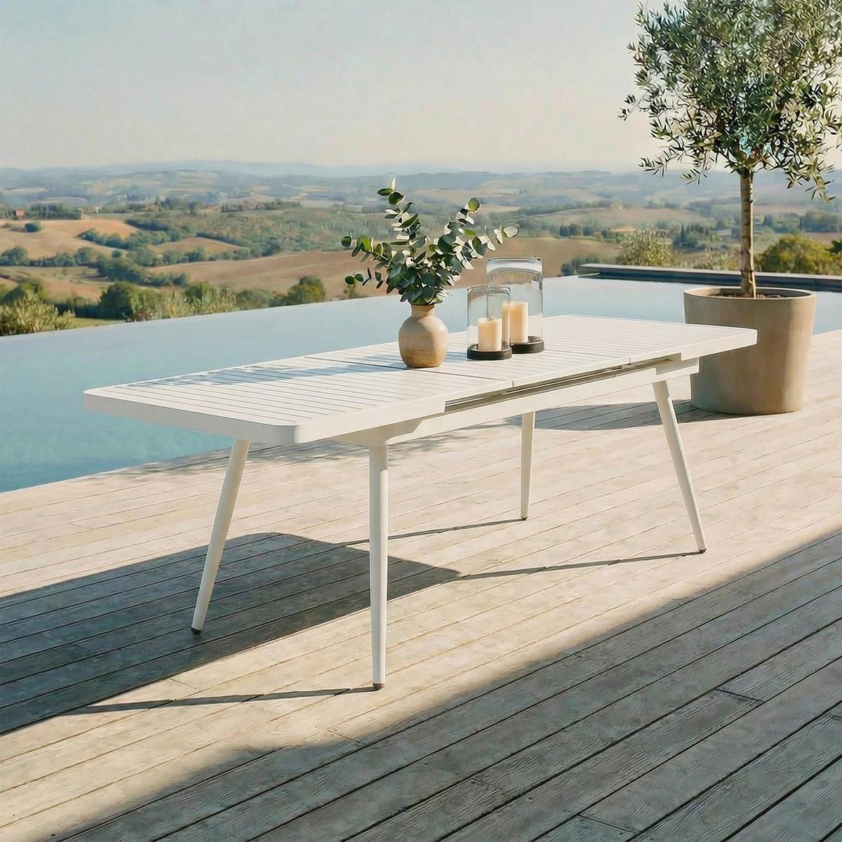 GARTENTISCH SUNNY weiß - Weiß, Metall (90/180/77cm) - IDIMEX