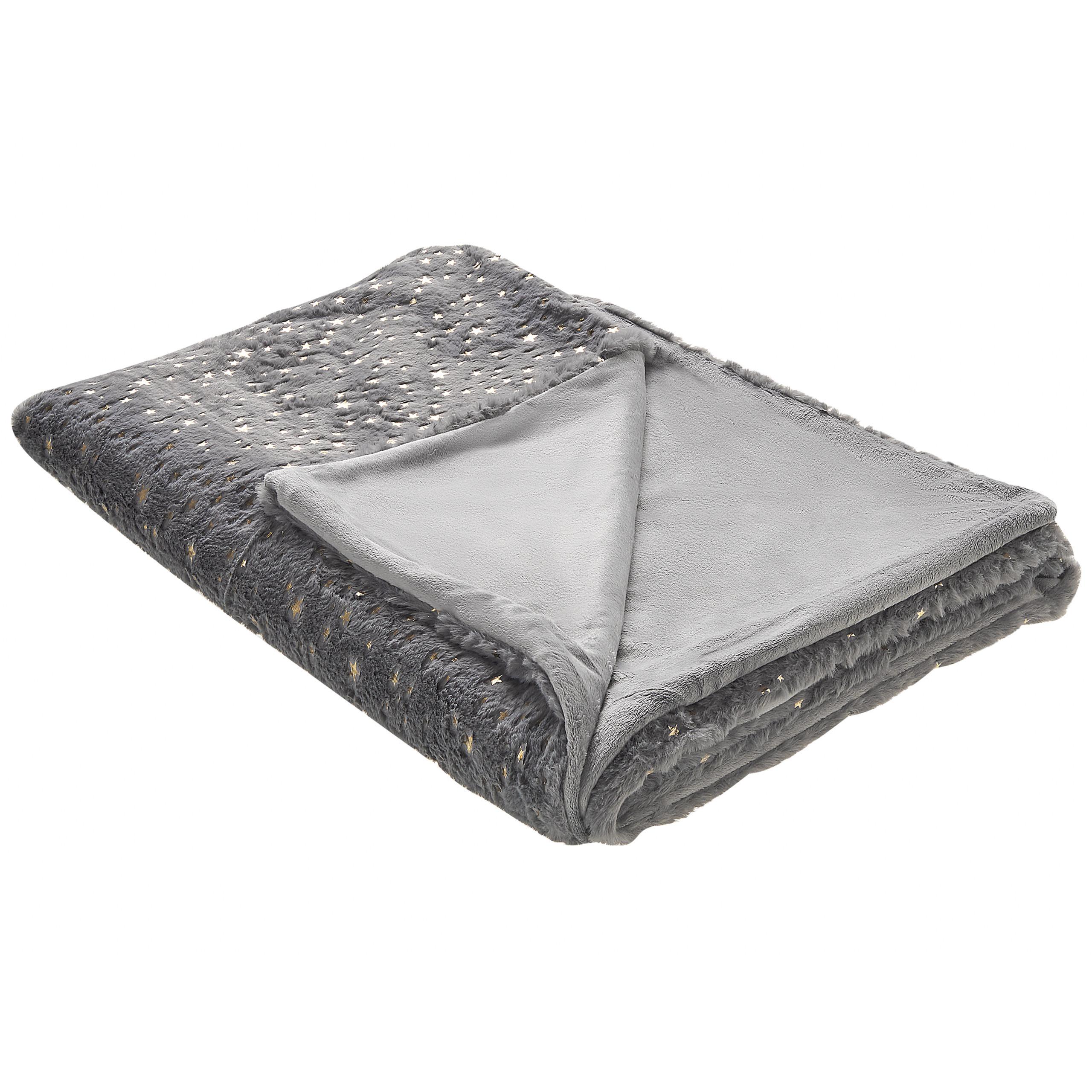 DECKE Grau Alazeya 150/200 cm - Grau, Textil (150/200cm) - Beliani