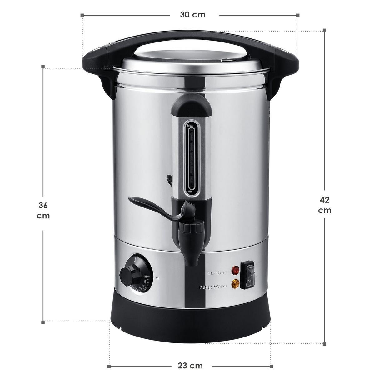 GLÜHWEINKOCHER Teramo 7 L - Silberfarben, Metall (30/42/23cm) - Juskys