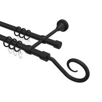 GARDINENSTANGE Primus Allegra 100 cm, 2-läufig, 16 mm Ø Schwarz - Schwarz, Metall (100cm) - INTERDECO