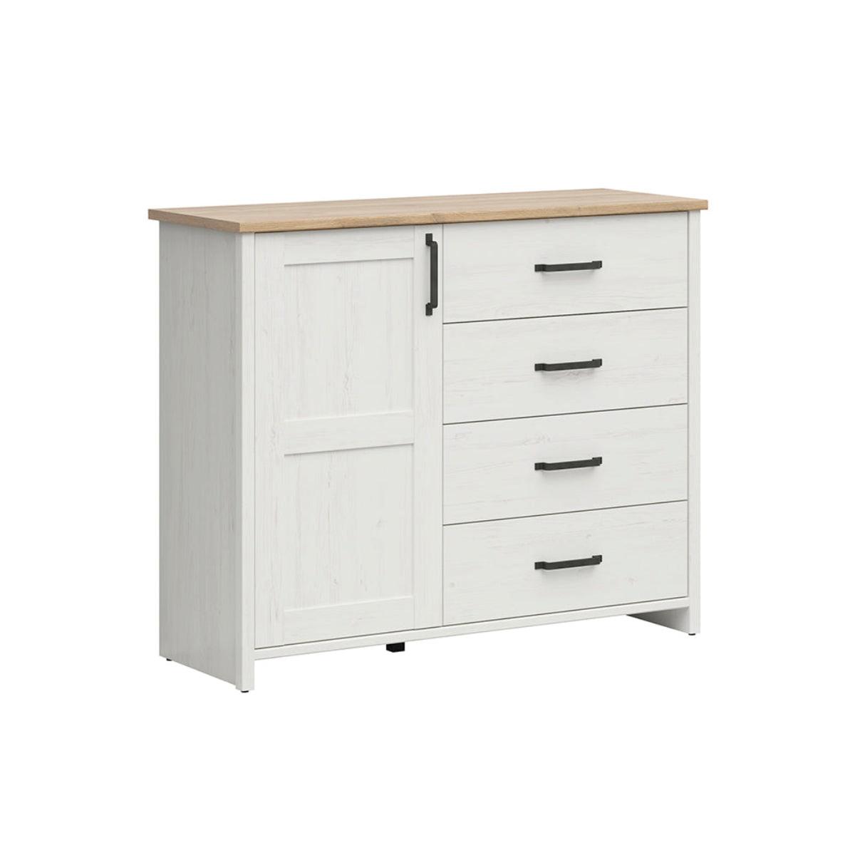 SIDEBOARD Aksel Weiß und Holz - Weiß, Holzwerkstoff (102/99/43cm) - Petits-meubles