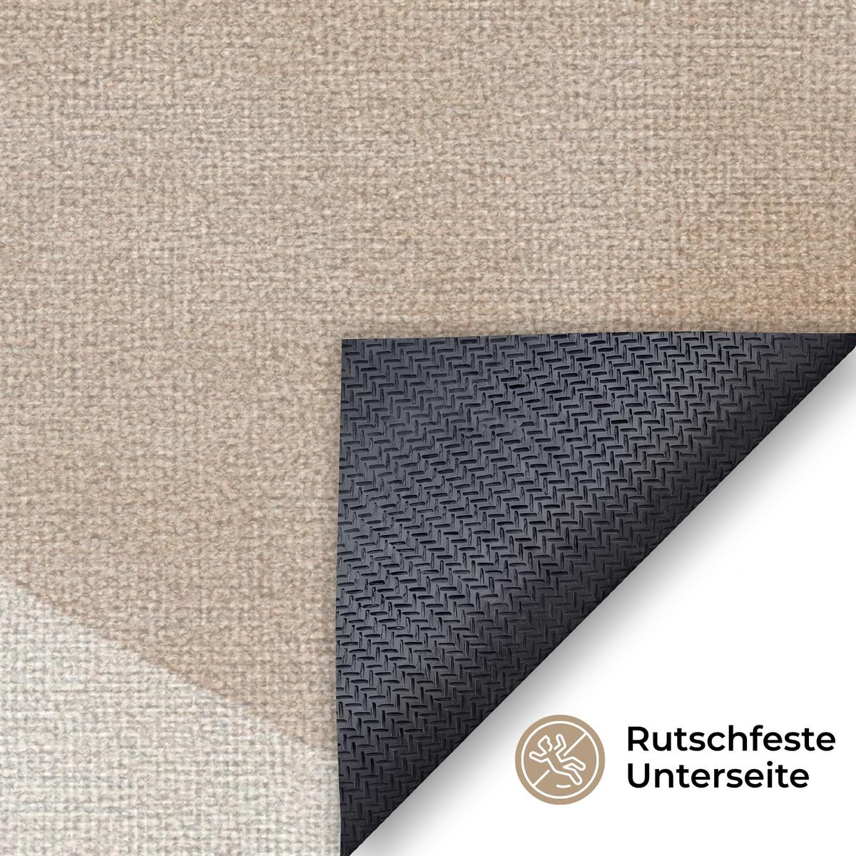 FUSSMATTE Braun - Japandi - Abstrakt Schmutzfangmatte 180x120 cm - Beige, Kunststoff (180/0.4cm) - MuchoWow