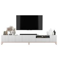 TV-LOWBOARD 2-er Set Elpis2 Weiß Matt mit Metallrahmen 150 cm - Weiß/Kupferfarben, Holzwerkstoff/Metall (300/51.5/36.5cm) - Meble Lindner