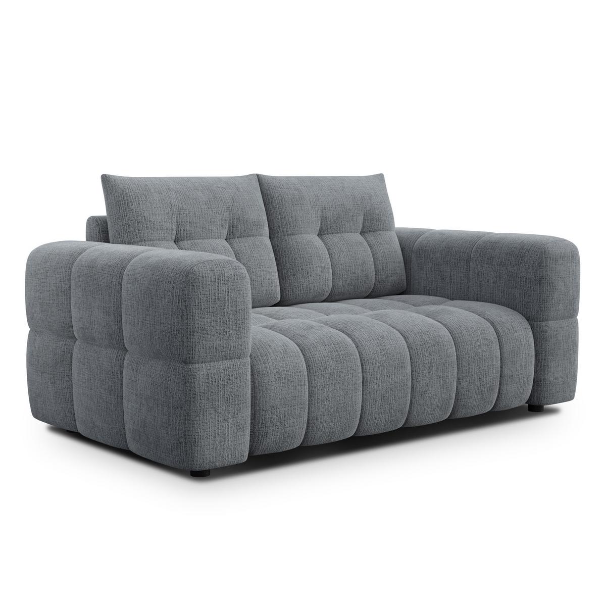SOFA CLOUDI 2-Sitzer, dunkelgrau - Dunkelgrau/Schwarz, Holz/Textil (181/89/104cm) - Wozimo