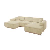 WOHNLANDSCHAFT IREA-U1 - 301x165x80 cm Beige - Taupe/Ecru, Holzwerkstoff/Textil (301/80/165cm) - ALTDECOR