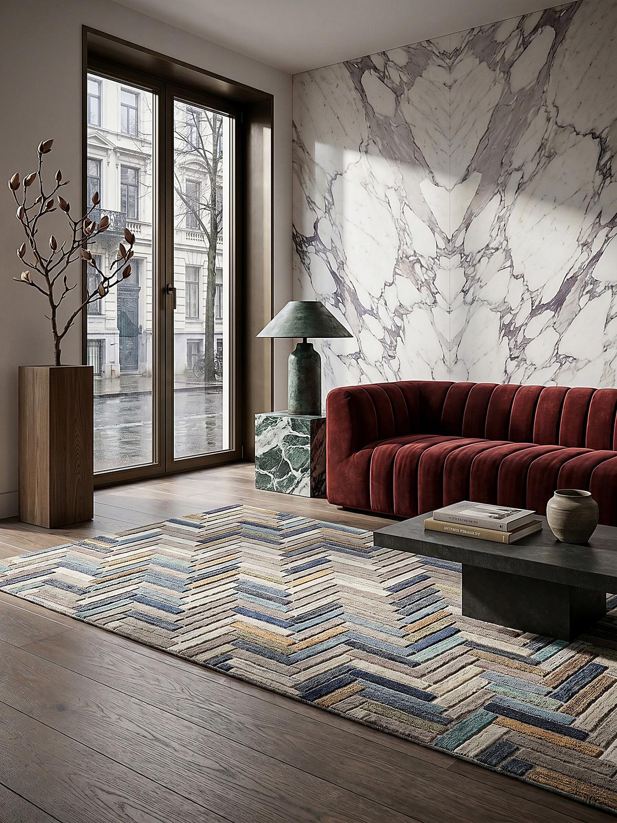 WOLLTEPPICH ESK, geometrisch, Florhöhe 10 mm, Blau-Bunt, 160 x 230 cm - Blau, Textil (230/160cm) - KADIMA DESIGN