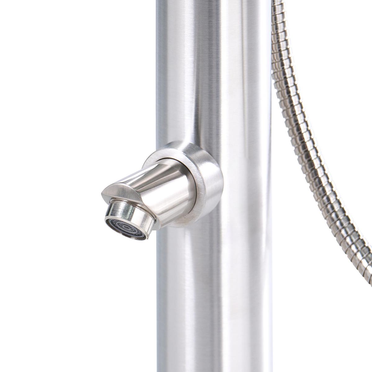 FREISTEHENDE Gartendusche Silber Marudi - Silberfarben, Metall (57/230/17cm) - Beliani