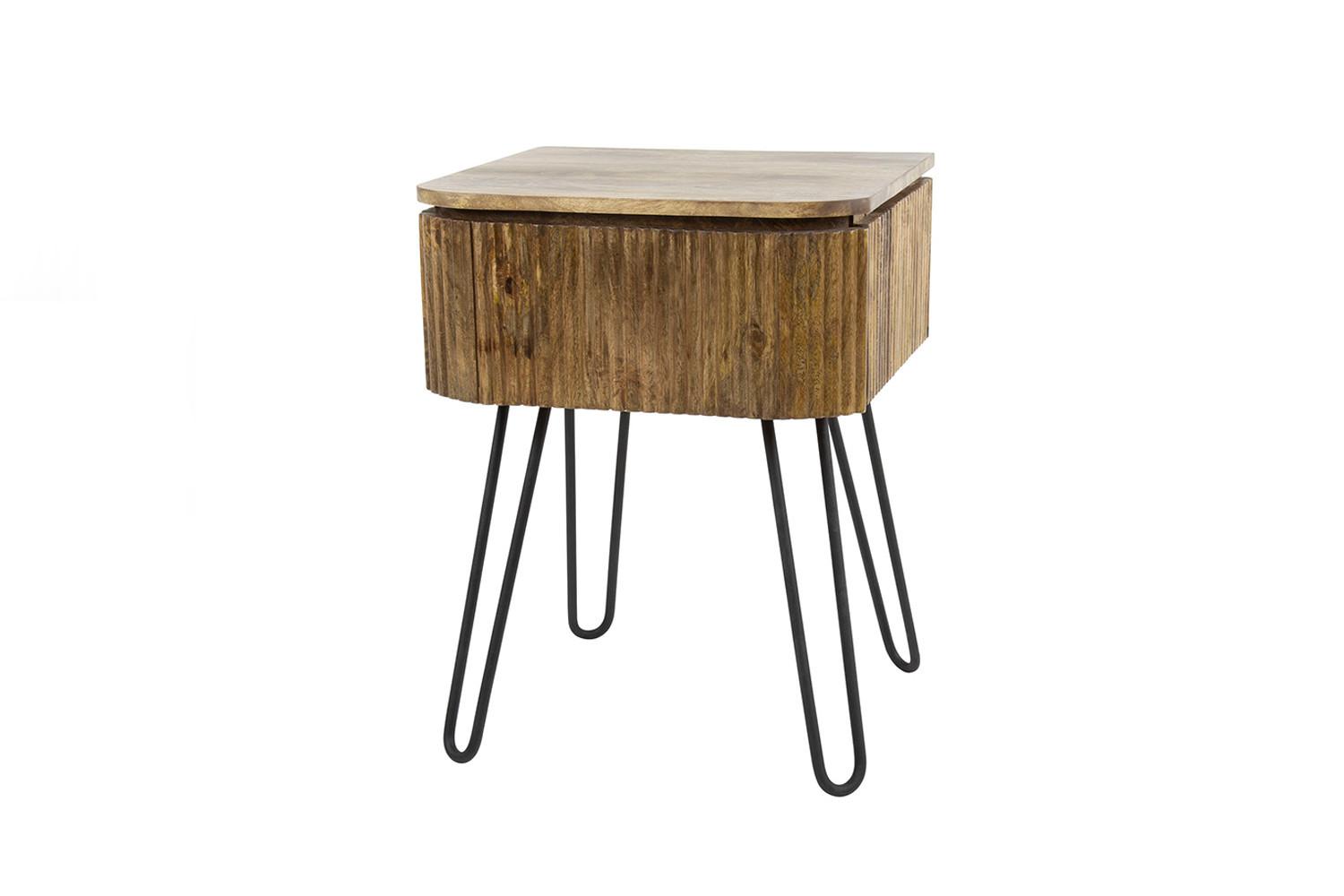 NACHTTISCH HEVE Holz Mango - Zwetschgeholzfarben, Holz (45/60/40cm) - KAWOLA