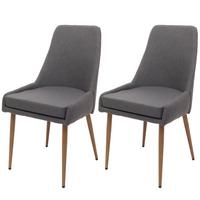 ESSZIMMERSTUHL Grau 2er-Set - Dunkelgrau/Grau, Textil (50/92/60cm) - MCW