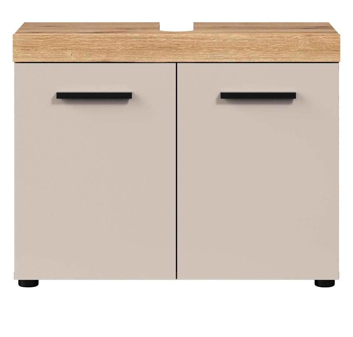 WASCHBECKENUNTERSCHRANK Kaschmir, Evoke Eiche 72 cm, Badezimmer Unterschrank 2-türig - Kaschmir/Eichefarben, Holzwerkstoff/Kunststoff (72/56/34cm) - Top.Furn