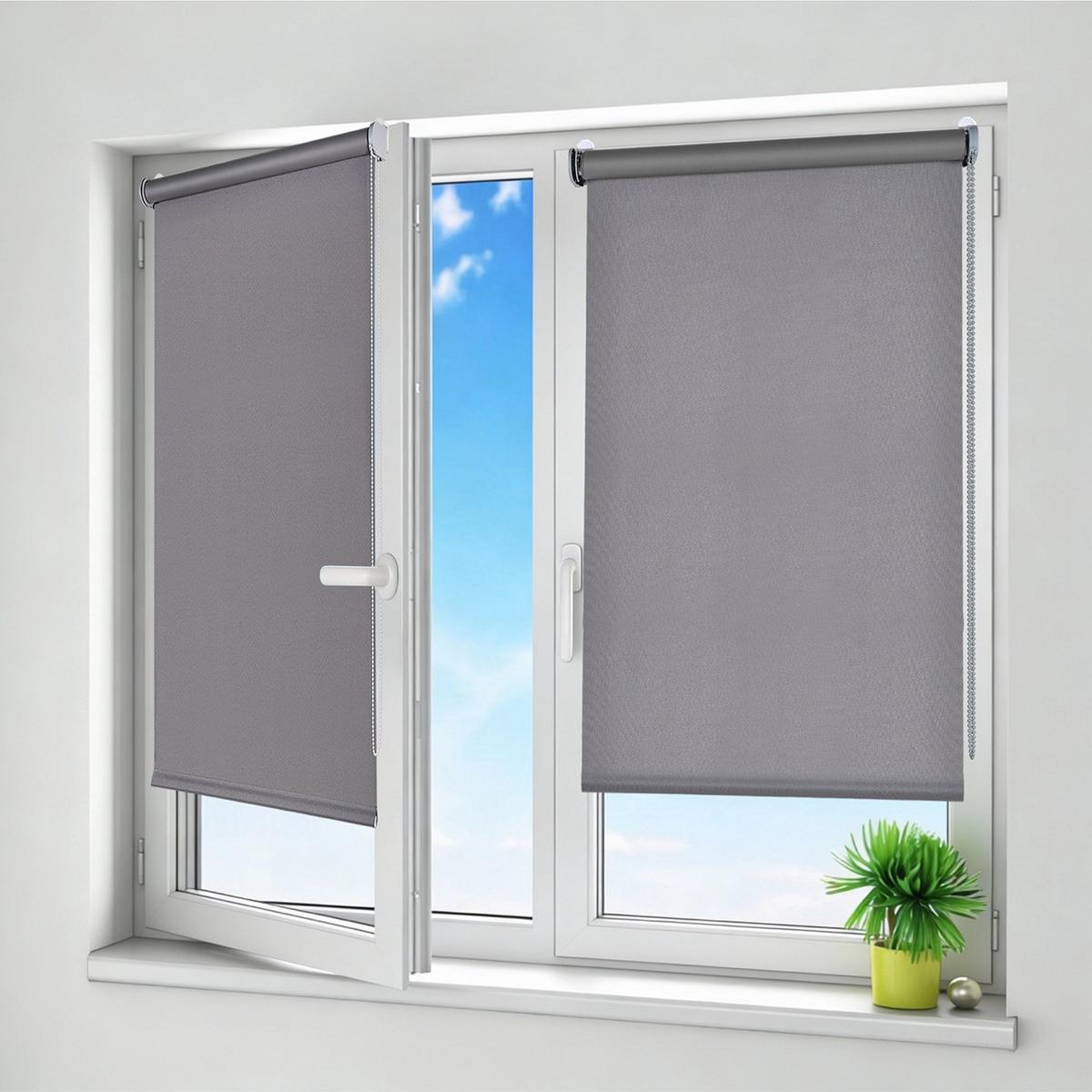 VERDUNKELUNGSROLLO Moon Easyfix Grau 60x180 - Graphitfarben, Kunststoff (60/180/1cm) - STORESDECO
