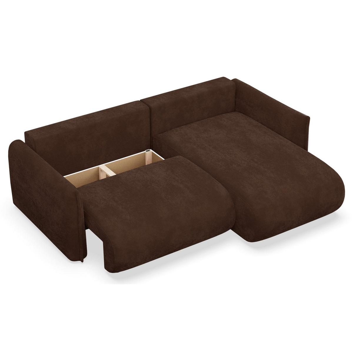 ECKSOFA Cushi Braun-Chenille - Schwarz/Braun, Kunststoff/Textil (183/252cm) - Selsey